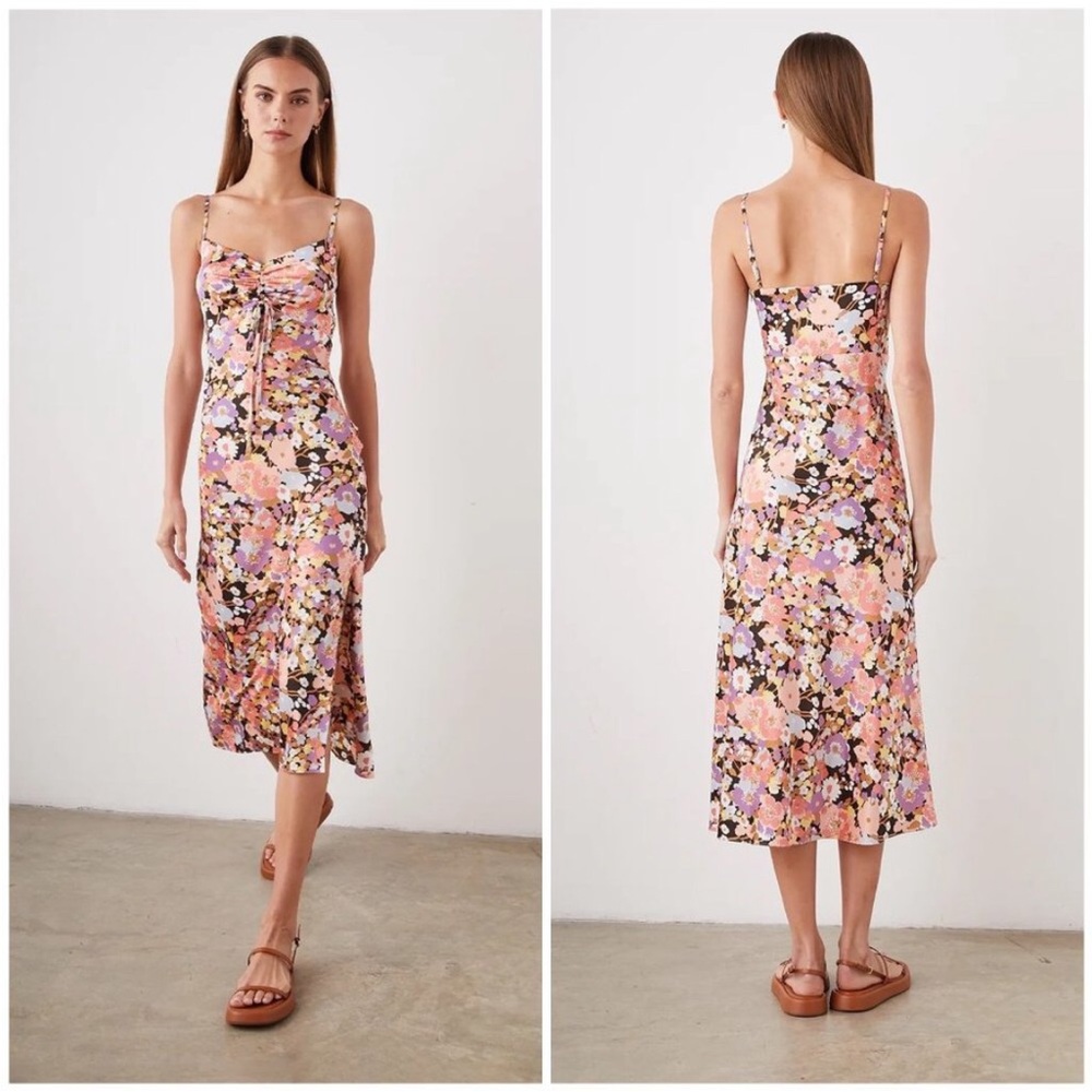 Rails Floral Midi Dress - Pink and Purple